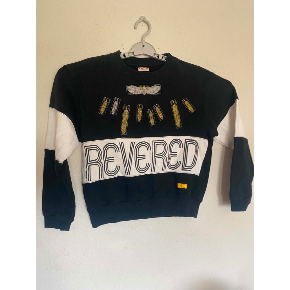 Kapital Japan Revered Embroidered Feather Eagle Sweatshirt Black White Mens M